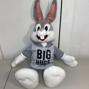 Build A Bear Bugs Bunny Plush 20" Tall w/ NEW Big Hugs Gray Hoodie 💖 No Logo